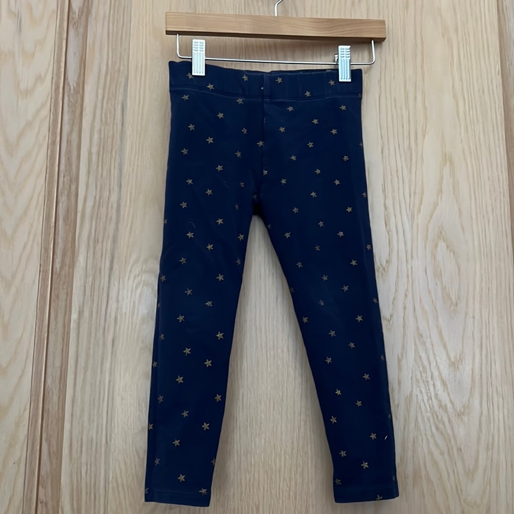 Boden: Navy leggings with gold stars. Size 3-4 years (104cm)